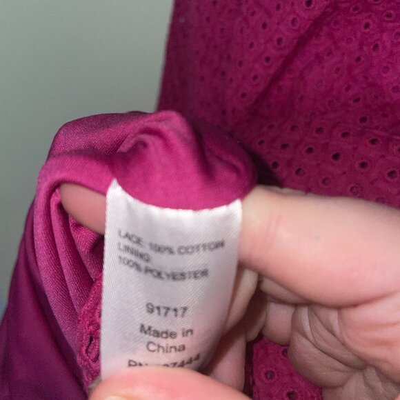 Jessica London Womens Sleeveless Fuchsia Eyelet Lace A-Line Dress Size 12 - Picture 5 of 7